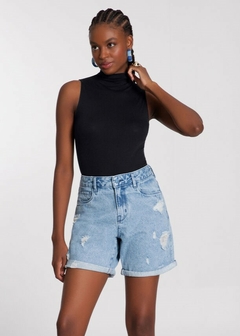 BLUSA MALHA GOLA ALTA BÁSICA - Amsterdam Closet