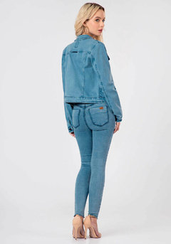 JAQUETA JEANS MANGA LONGA COM ELASTANO na internet