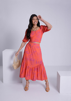 SAIA EM VISCOSE MIDI ESTAMPADA - comprar online