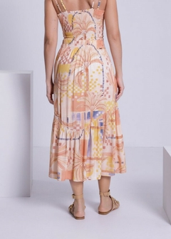 SAIA EM VISCOSE MIDI ESTAMPADA