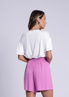 BLUSA MALHA VISCOSE COM MANGAS COM BABADOS - comprar online