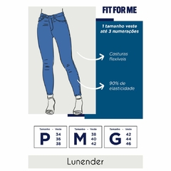 CALÇA JEANS SKINNY FEMININO COM ELASTANO 3 TAMANHOS EM 1 - loja online