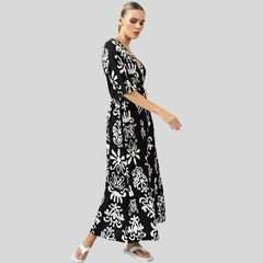 VESTIDO DE VERÃO TAMANHO MIDI COM ESTAMPA FLORAL - loja online