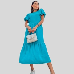 VESTIDO DE VERÃO TAMANHO MIDI COM DETALHE NAS COSTAS - Amsterdam Closet