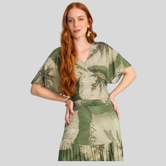 Imagem do CONJUNTO DE VERÃO COM SAIA E CROPPED ESTAMPADO
