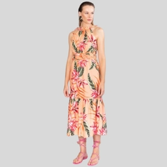 VESTIDO ESTAMPADO LONGO DE VERÃO SEM MANGAS - loja online