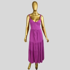 VESTIDO ROXO DE VERÃO TAMANHO MIDI COM ALÇAS