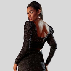TOP ESTILO CROPPED BRILHOSO DE FESTA na internet