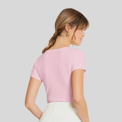 BLUSA MANGA CURTA CANELADA - comprar online