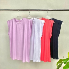 BLUSA MANGA CURTA CANELADA