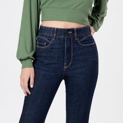 CALÇA JEANS FEMININA COM ELASTANO CHAPA BARRIGA AZUL - comprar online