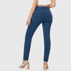 CALÇA JEANS FEMININA CHAPA BARRIGA CROPPED AZUL - Amsterdam Closet