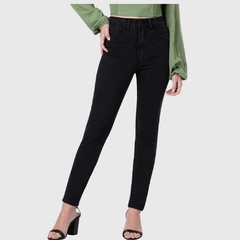 CALÇA JEANS FEMININA SKINNY CHAPA BARRIGA PRETA