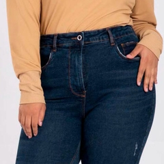 CALÇA JEANS FEMININA COM ELASTANO CHAPA BARRIGA AZUL - comprar online