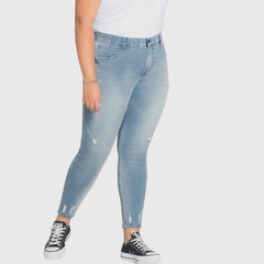 CALÇA SKINNY FEMININA CHAPA BARRIGA AZUL