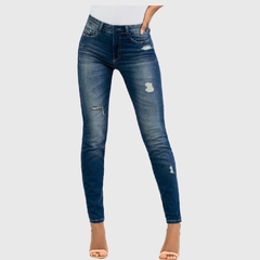 CALÇA JEANS FEMININA CHAPA BARRIGA AZUL