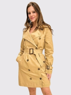 CASACO FEMININO ALONGADO EM SARJA DE INVERNO BEGE - loja online