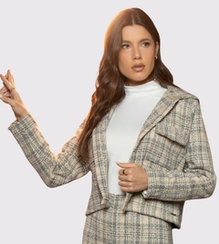 JAQUETA CROPPED TWEED XADREZ