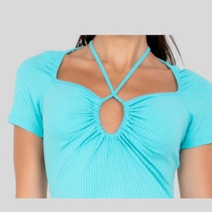 VESTIDO FEMININO JUSTO EM MALHA MANGA CURTA - comprar online