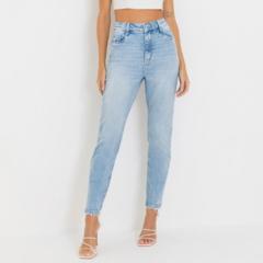 CALÇA MOM FEMININA JEANS AZUL CLARO