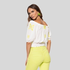 Imagem do BLUSA FEMININA CROPPED SOLTA MANGA BUFANTE