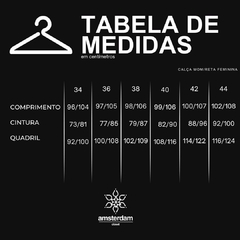 CALÇA JEANS EM SARJA FEMININA RETA - Amsterdam Closet