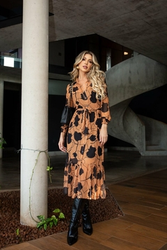 VESTIDO COM RENDA MANGA LONGA - comprar online
