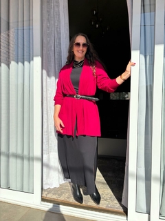CARDIGAN EM MALHA COM MANGAS BUFANTES ALONGADO - Amsterdam Closet