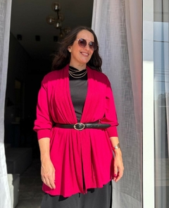 CARDIGAN EM MALHA COM MANGAS BUFANTES ALONGADO - Amsterdam Closet