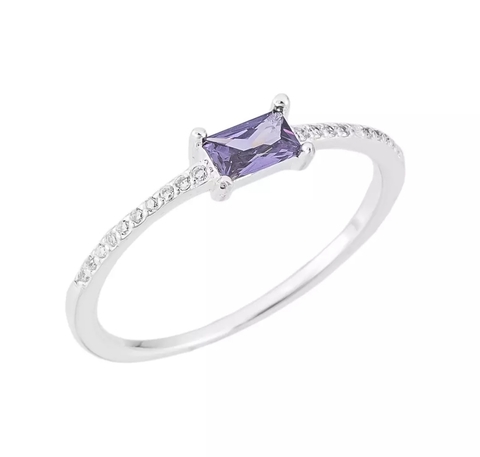 Anel lavanda cravejado