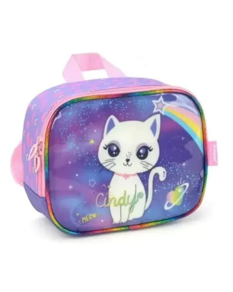 Lancheira Cindy Meow Roxa Luxcel - comprar online