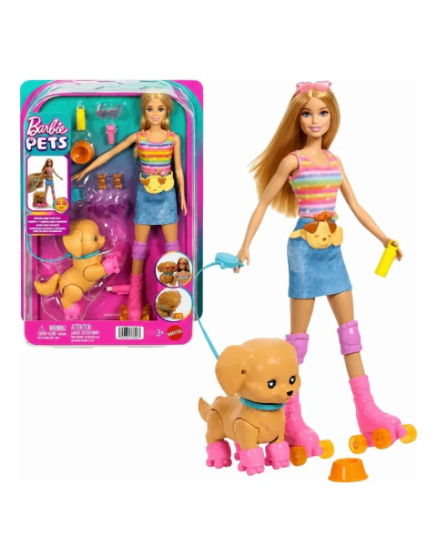 BARBIE PATINS E CORRIDA C/CACHORRO