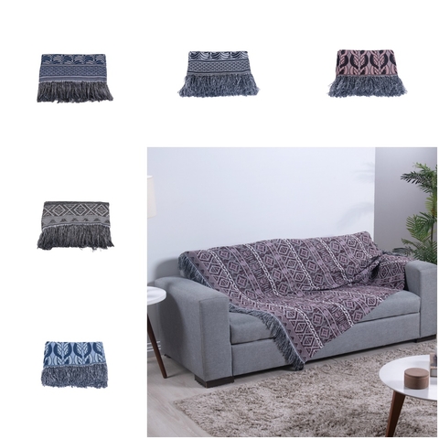 Xale para Sofá Manta Luxor Jacquard 2,10x1,35m com Franja - comprar online
