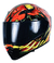 Casco Abatible Moto Kov Estelar Zombie Rojo Luz Led + Dot - Motocity