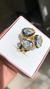 Anel Cristais Cristal Banhado a Ouro - loja online