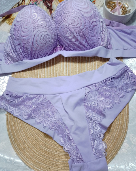 Conjunto Renda Lilás Patrícia Almeida - comprar online