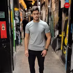 CAMISETA UNICOLOR GRIS en internet