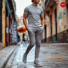 CAMISETA UNICOLOR GRIS - chetuno