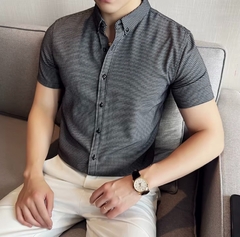 Camisa negra a cuadros clásica de alta calidad - comprar en línea