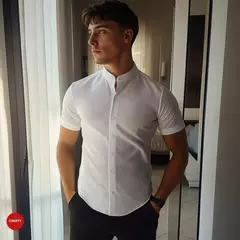 CAMISA NEGRA CUELLO NERU 100% STRECH - buy online
