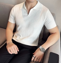 High-quality knitted striped polo - buy online
