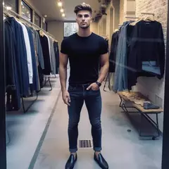 CAMISETA NEGRA CUELLO REDONDO - comprar en línea