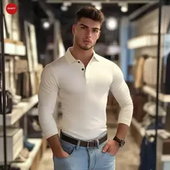 CAMIBUSO TIPO POLO CELESTE SLIM FIT algodón 100 % colombiano - buy online