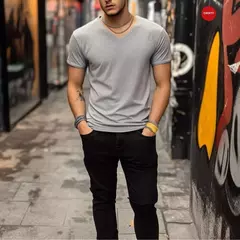 CAMISETA NEGRA CUELLO REDONDO - comprar en línea