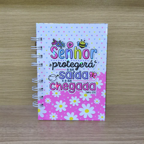 Caderno de Anotações - Bloco A6 Capa Dura / Frases Evangélicas / Cristãs