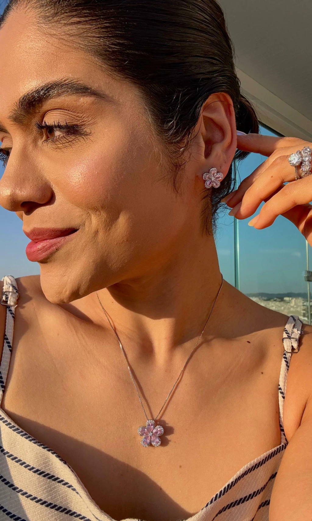 CONJUNTO FLOR DE ZIRCÔNIAS