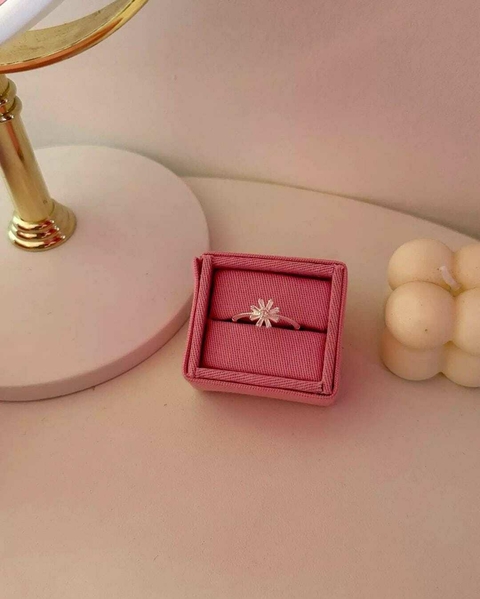 Anel Flor Navete - Banhado a prata