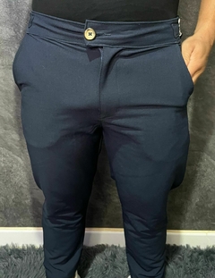 CALÇA ALFAIATARIA VENEZA AJUSTE LATERAL AZUL PETRÓLEO