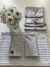 1051 Individuales rayados grises c/2 serv. gris y blanco