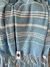 713 Toalla turca, lona playera flecos celeste - comprar online